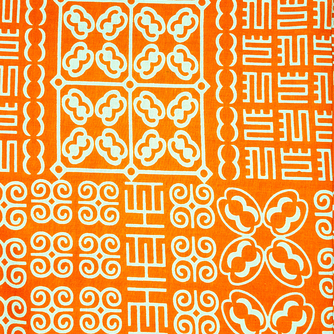 African Fabrics By the Yard - Mudcloth Print, Adinkra - Caramel