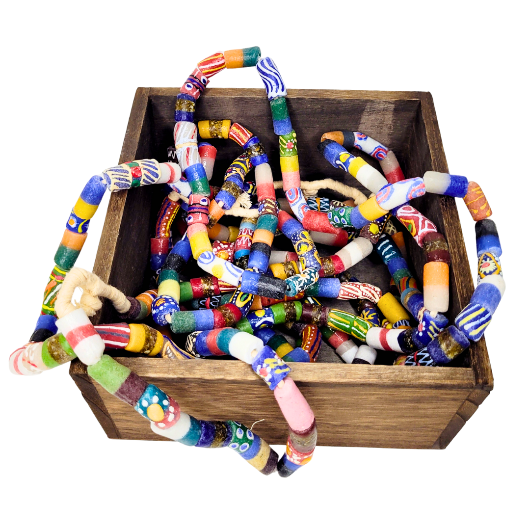 Shop Asali's Ghanian Glass Beaded Necklace and Bracelet Set