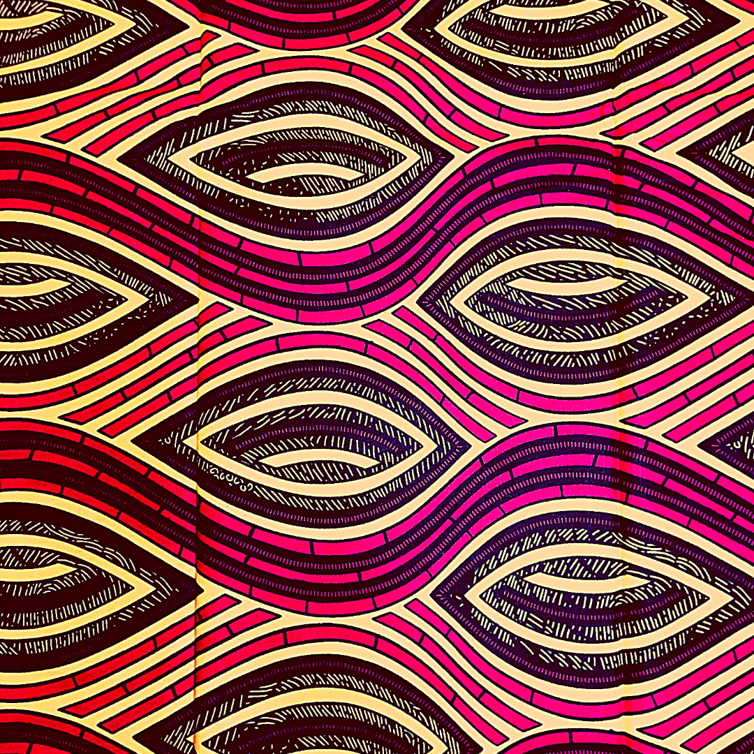 African Fabrics By the Yard - Ankara Print - Brick Red, Tan, Black