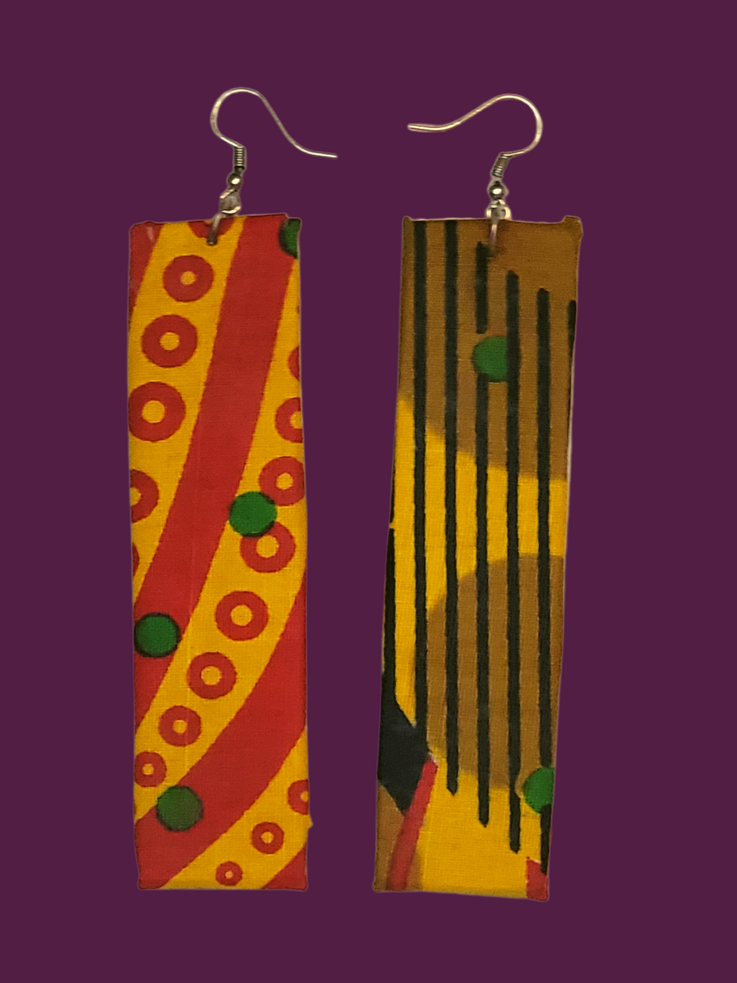 Geometric Afrocentric Earrings - Semi Circles, Rectangles, and Oval Shapes