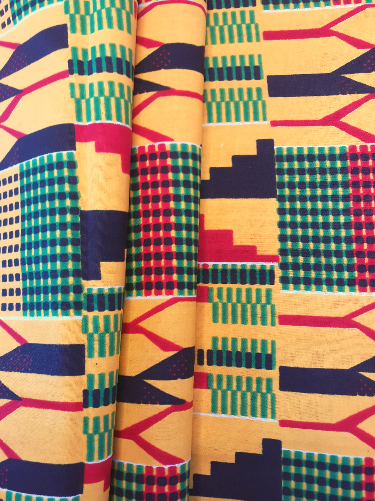African Fabrics By the Yard - Kente - Classic #2 Yellow.