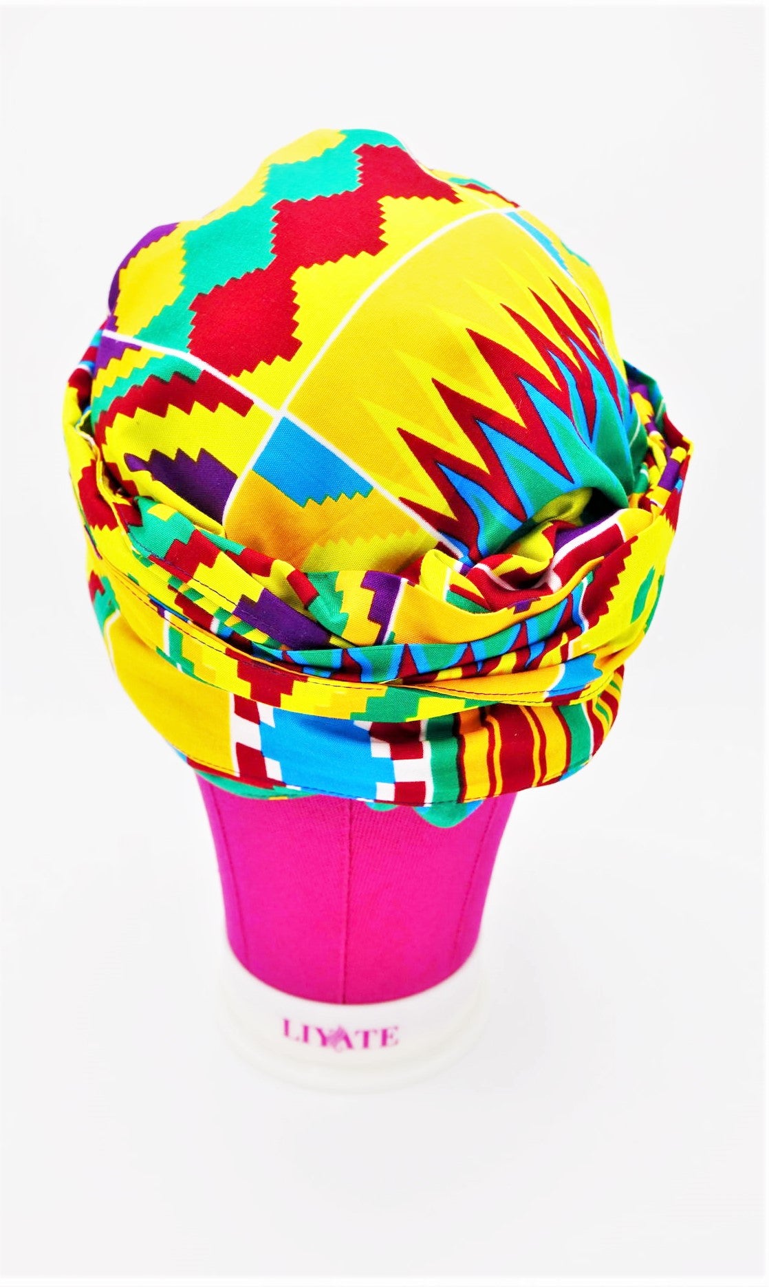 Satin Lined Bonnet Head Wrap - Neon Orange and Yellow Multicolor