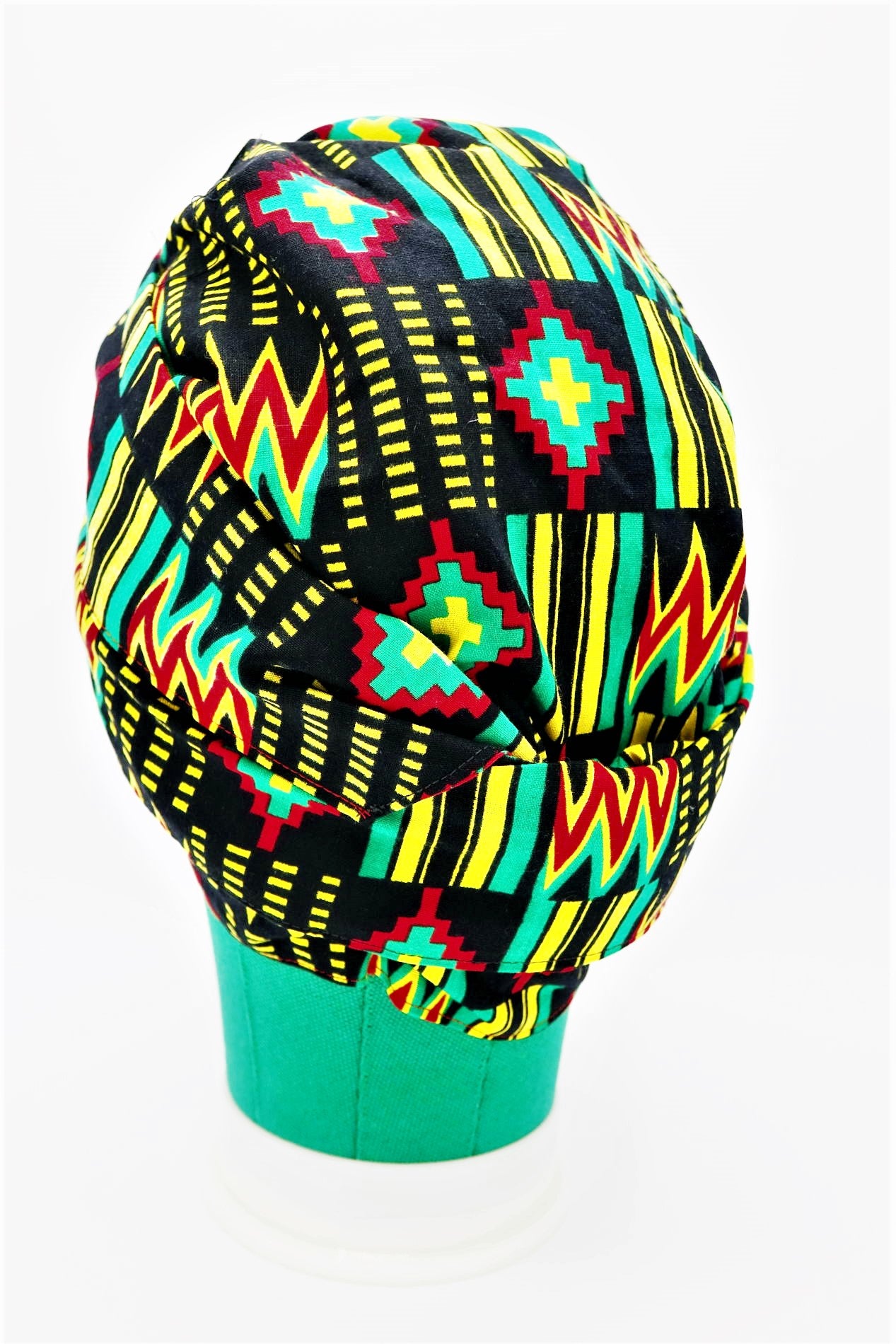 Africa, african fabric, ankara fabric, african print, dutch wax, mudcloth print, ethnic print, tribal print, kente, kitenge, turban, bonnet, satin lined, headwrap, head wrap, africa print ankara, african headwrap, bonnet headwrap, african fabric head wrap, black woman, black women, black hair, natural hair, hair care, hair covering, head covering, braids, locs, dreadlocks, bow head wrap, womens head wrap, black women hair, cancer patients, women with cancer, Black, red, green, yellow