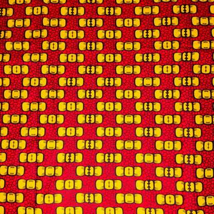 African Fabrics by The Yard - Modern Ankara and Kitenge - Red and Yellow