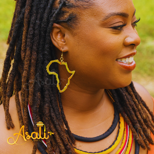 Shop Asali's Brass African Map Earrings