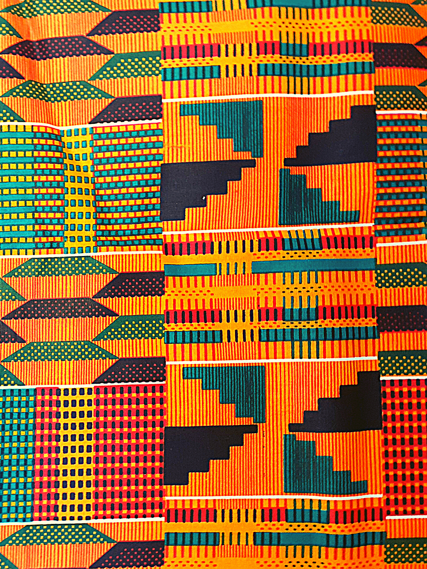 African Fabrics By the Yard - Kente - Classic Orange