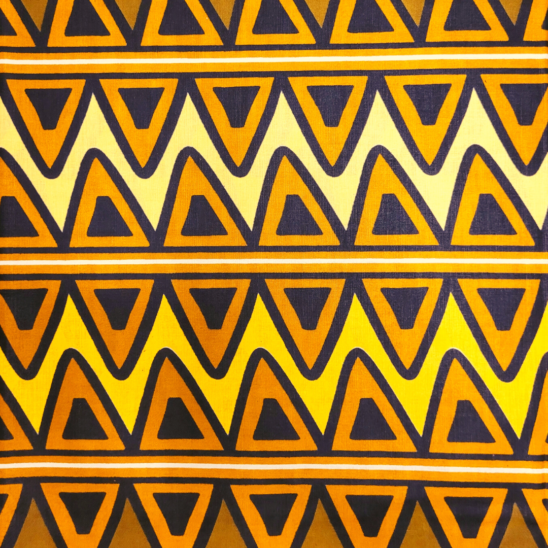 African Fabrics By the Yard - Mudcloth Print - Brown, Yellow, Beige
