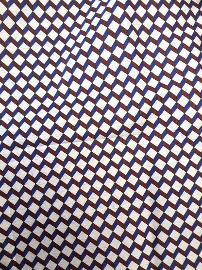 African Fabrics By the Yard - Kitenge - White, Blue, and Red