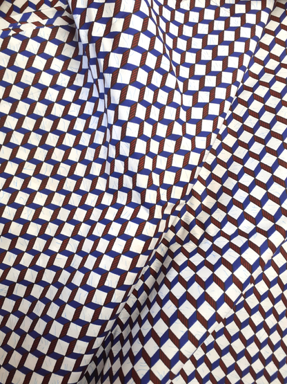 African Fabrics By the Yard - Kitenge - White, Blue, and Red
