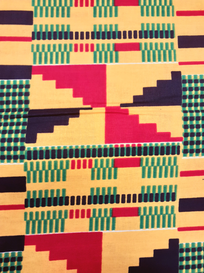 African Fabrics By the Yard - Kente - Classic #2 Yellow.