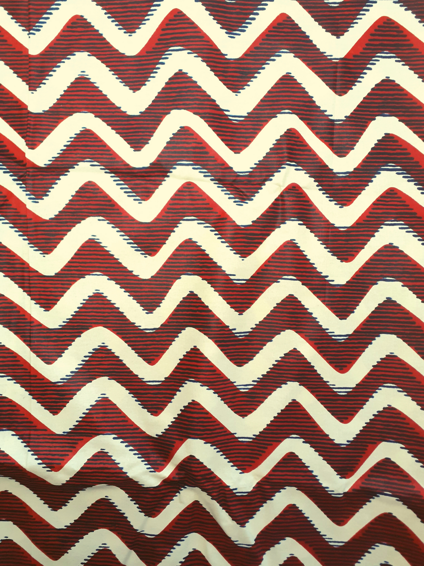 African Fabrics By the Yard - Kitenge - Red and White